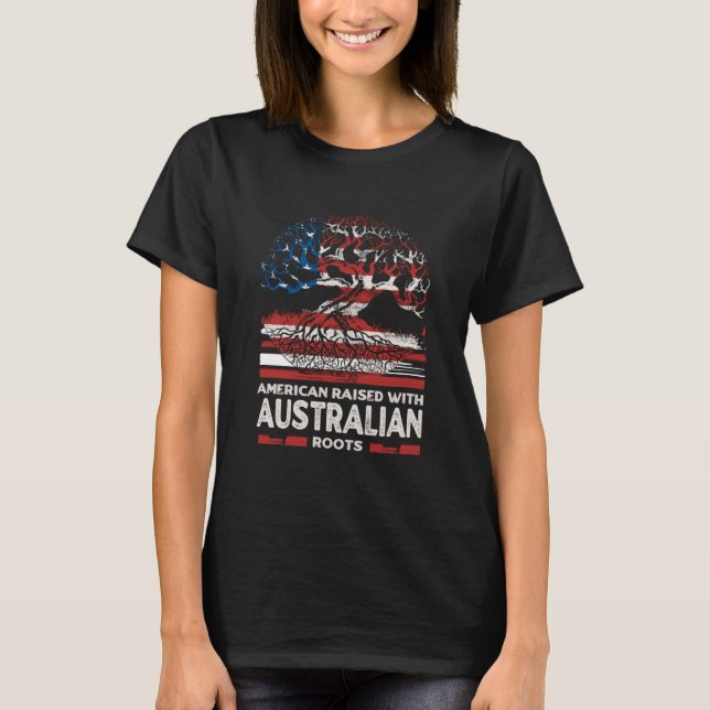 American with Australian Roots Patriotic Australia T-Shirt (Vorderseite)