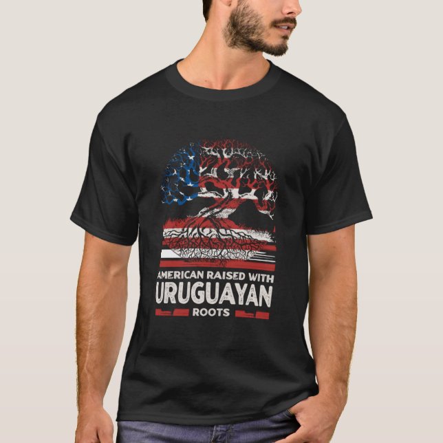 American with Uruguayan Roots Patriotic Uruguay T-Shirt (Vorderseite)