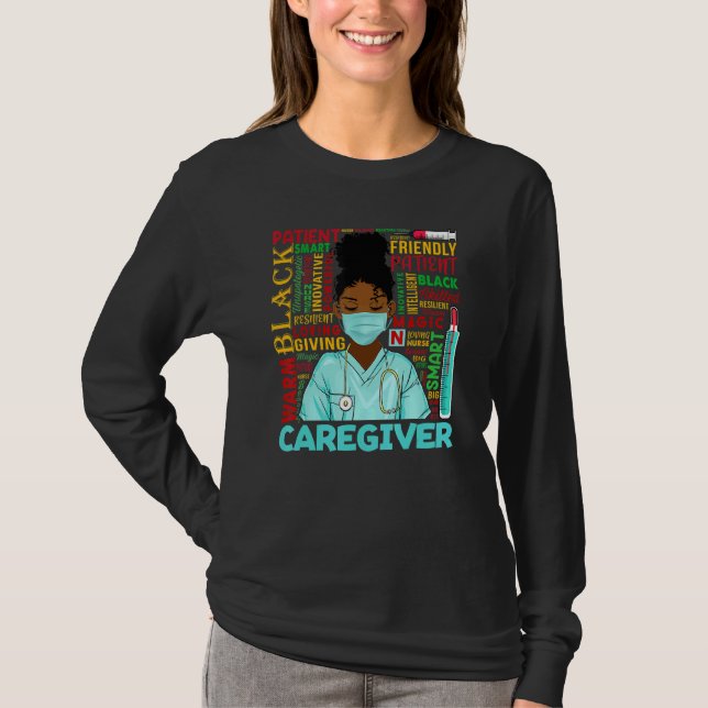 American Women Black Caregiver Black History T-Shirt (Vorderseite)