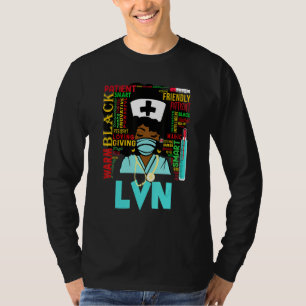 American Women Black Lvn Nurse Black History T-Shirt