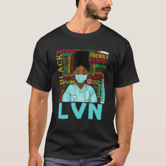 American Women Black LVN Nurse Black History T-Shirt