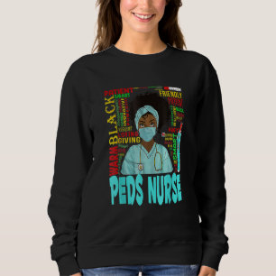 American Women Black Peds Nurse Black Hist Sweatshirt