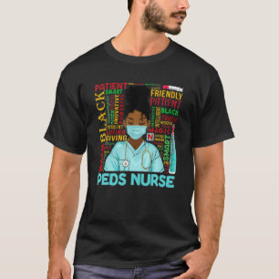 American Women Black Peds Nurse Black Hist T-Shirt