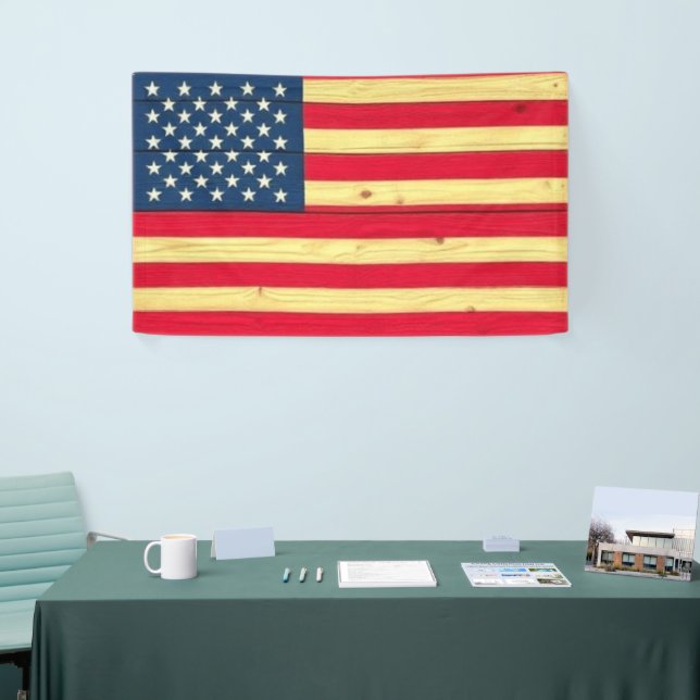 AMERICAN WOOD FLAG ART BANNER (Messeveranstaltung)