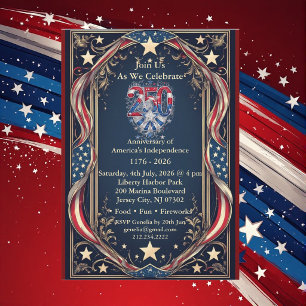 Americana 250-Jahr-Feier Stars and Stripes Party Einladung