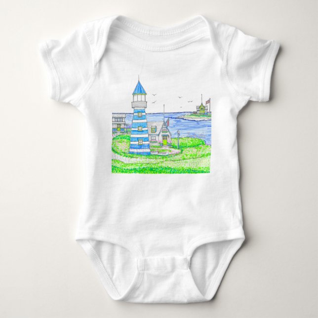 Americana 2 Lighthouse Baby One Piece Strampler (Vorderseite)