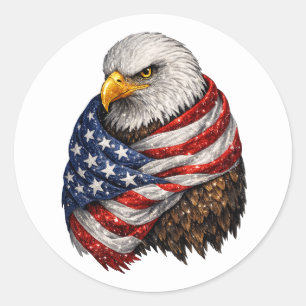 Americana-Adler-Flagge Runder Aufkleber