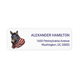 Americana Donkey Flag Illustration Return Address