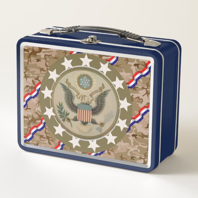 Americana Eagle Star Streamer Metall Brotdose (Vorderseite)