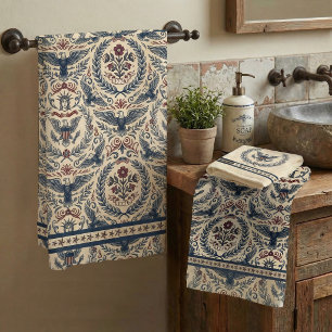 Americana Eagles Blumen Sterne und Streifen ID1298 Badhandtuch Set
