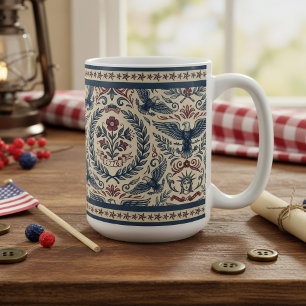 Americana Eagles Blumen Sterne und Streifen ID1298 Kaffeetasse