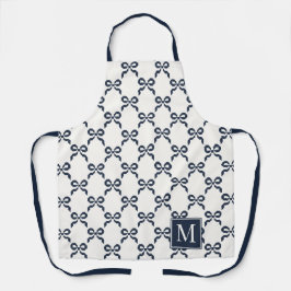 Americana Folk Art Navy Bow Quilt Pattern Schürze