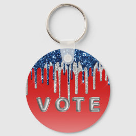 Americana Glitter Drip Vote Schlüsselanhänger