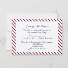 Americana Hearts Wedding Response Card RSVP Karte