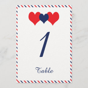 Americana Hearts Wedding Tischnummer