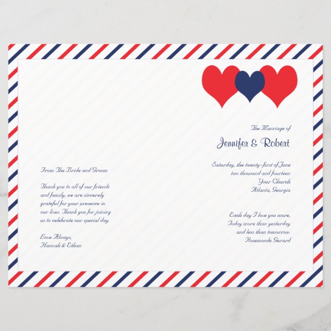Americana Hearts Wedts Programme (Devant)