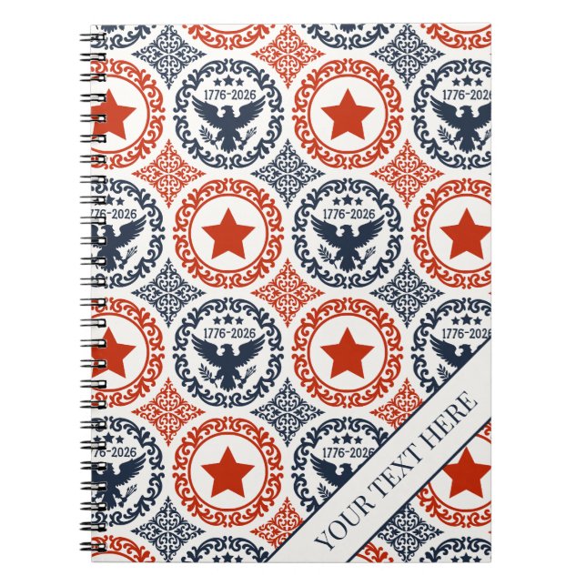 Americana Heritage Eagle Medallion -Navy Red Cream Notizblock (Vorderseite)