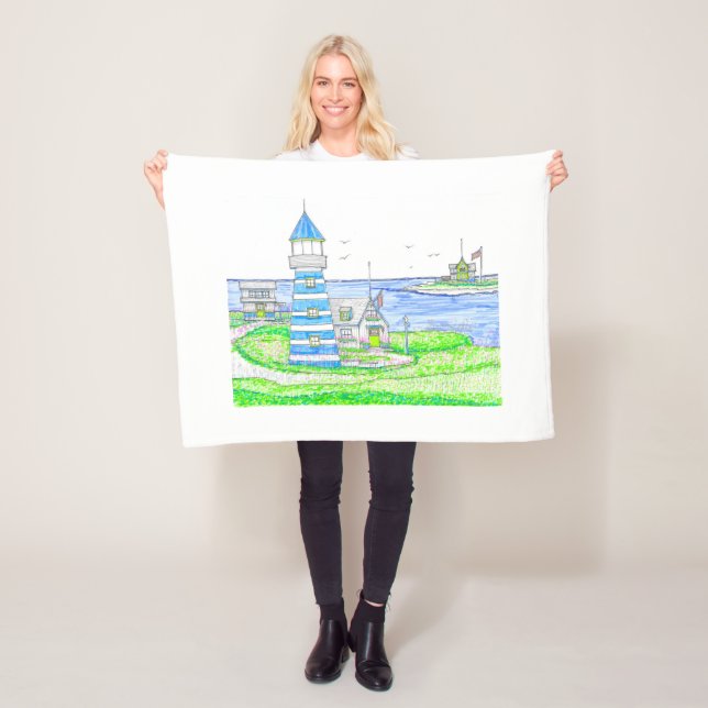 Americana Lighthouse Baby Fleece Blanket (Beispiel)