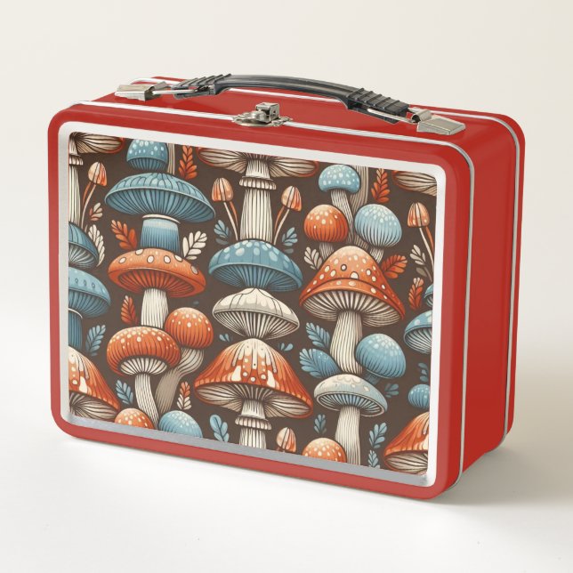 Americana Mushrooms Metall Brotdose (Vorderseite)