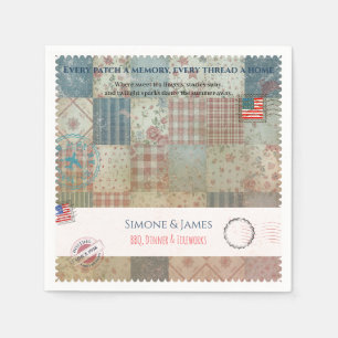 Americana Patchwork-Erinnerungs-Quilt-Party-Dekora Serviette