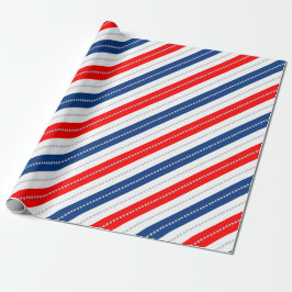 Americana Red White Blue Stars & Stripes Geschenkpapier