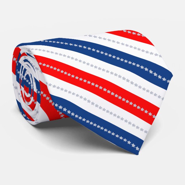 Americana Red White Blue Stars & Stripes Krawatte (Gerollt)