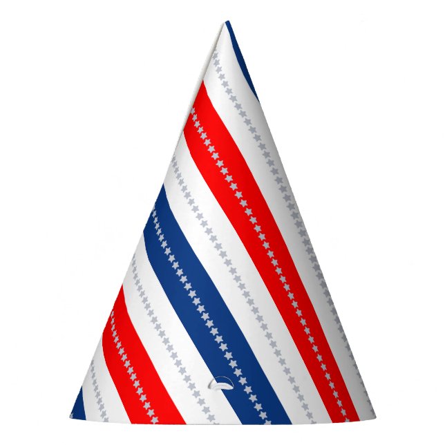Americana Red White Blue Stars & Stripes Partyhütchen (Links)