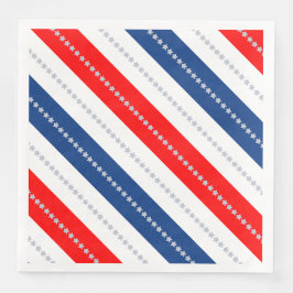 Americana Red White Blue Stars & Stripes Serviette