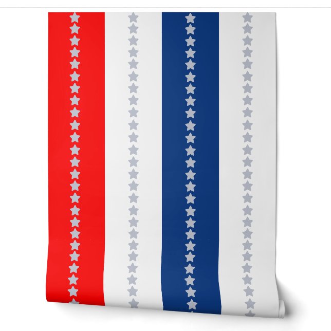 Americana Red White Blue Stars & Stripes Tapete (Abrollen)