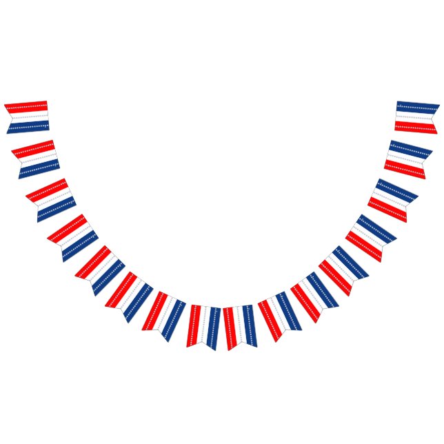Americana Red White Blue Stars & Stripes Wimpelkette (Alle)