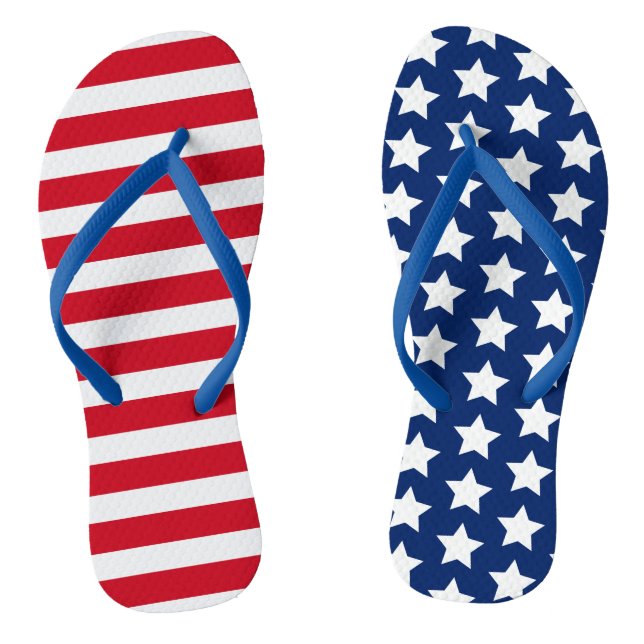 Americana Red White Blue US Flagge Flip Flops (Fußbett)