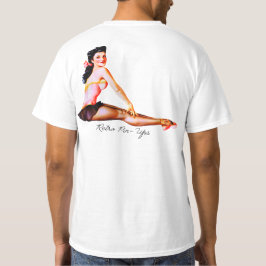 Americana Retro Button Up Girl Ballerina T-Shirt