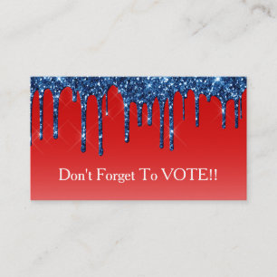 Americana Rot Blau Glitter-Tropf Wahl-Erinnerung Visitenkarte