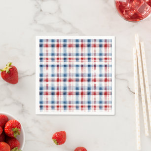 Americana Rot Weiß Blau Aquarellmuster Serviette