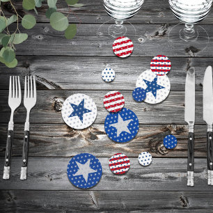 Americana Rot Weiß Blau Sterne Streifen Feier Konfetti