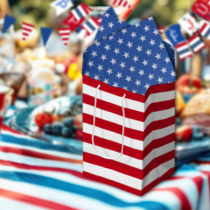 Americana Rot-Weiß-Gestreift  Mittlere Geschenktüte