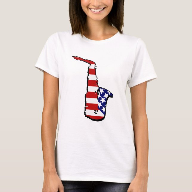 Americana Saxophon T-Shirt (Vorderseite)