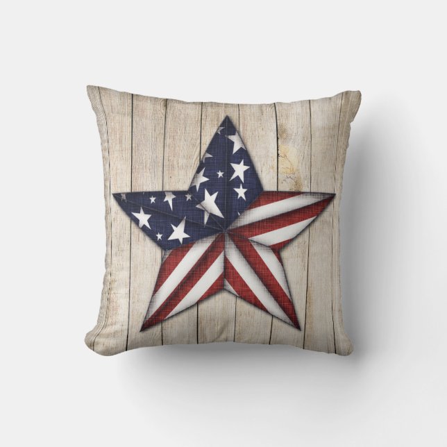 Americana Star Polyester Throw Kissen (Vorderseite)