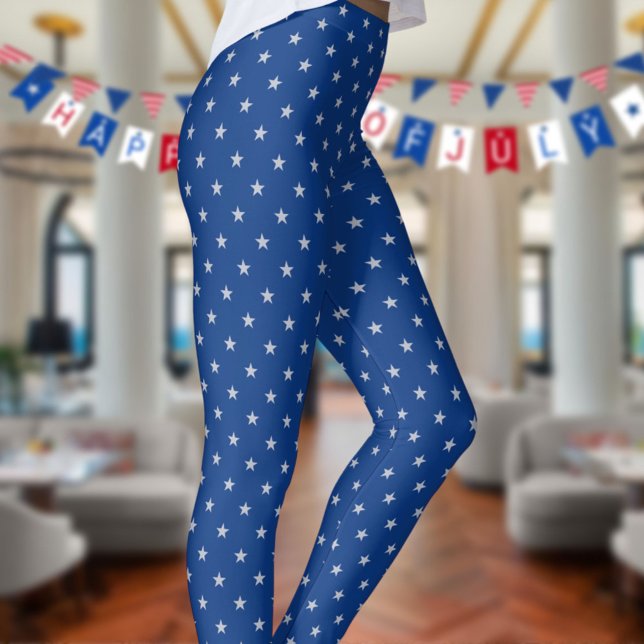 Americana Star Spangled Silver Stars On Navy 3 Leggings (Von Creator hochgeladen)