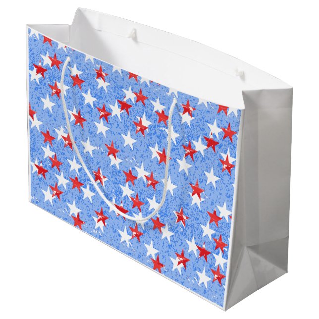 Americana Stars Geschenktasche Große Geschenktüte (Rückseite Schrägansicht)