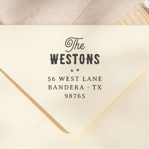 Americana Western-Typografie Rücksendeadresse Gummistempel
