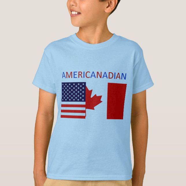 AMERICANADIAN 2 das blaue T-Stück Jungen T-Shirt (Vorderseite)