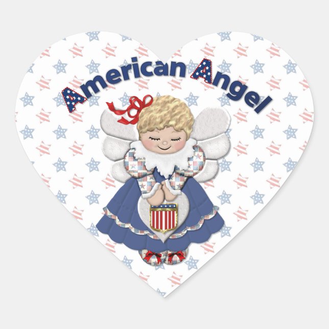 Americanangel Herz-Aufkleber (Vorderseite)