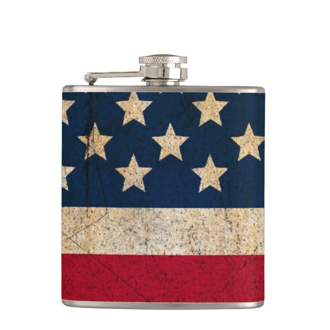 AmericanaUS Flagge-Gewohnheits-Flasche Flachmann (Vorderseite)