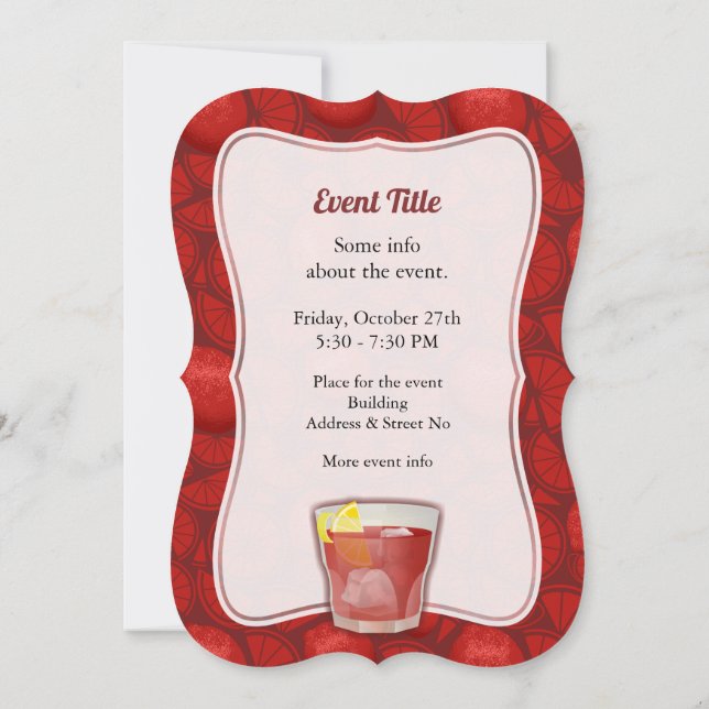 Americano Cocktail Einladung (Rückseite)