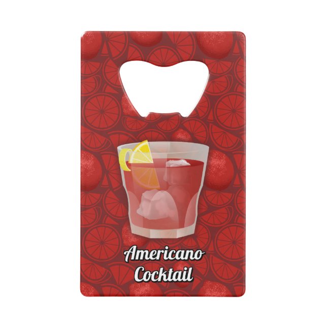 Americano-Cocktail Geldkarten Flaschenöffner (Vorderseite)