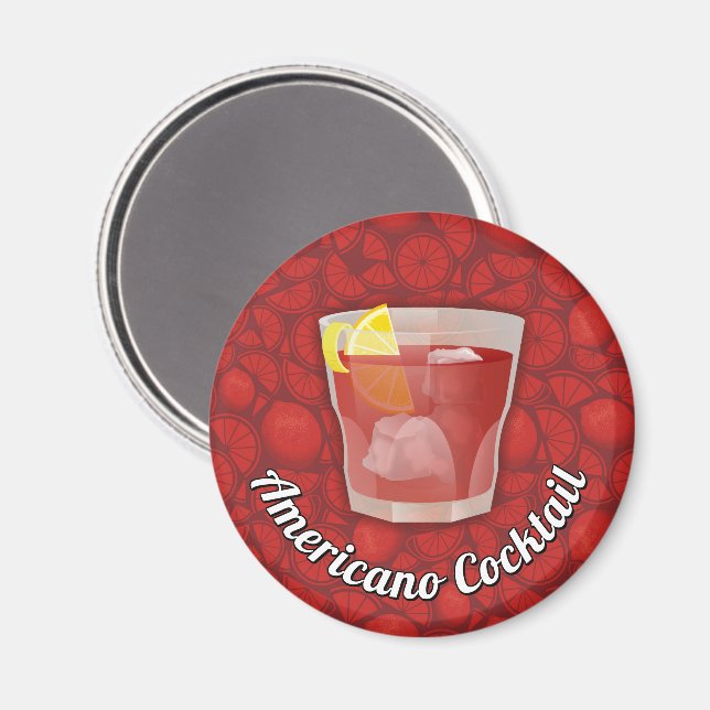 Americano Cocktail Magnet (Vorderseite/Rückseite)