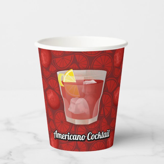 Americano Cocktail Paper Cups Pappbecher (Vorderseite)