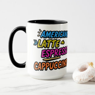 Americano Latte Espresso Cappuccino Lustiger Kaffe Tasse