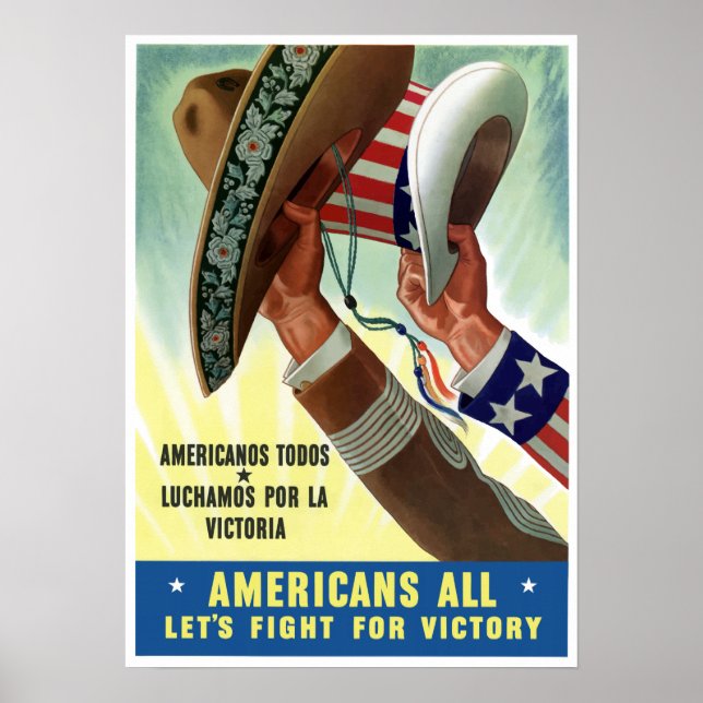 Americanos Todos Luchamos Por La Victoria Poster (Vorne)